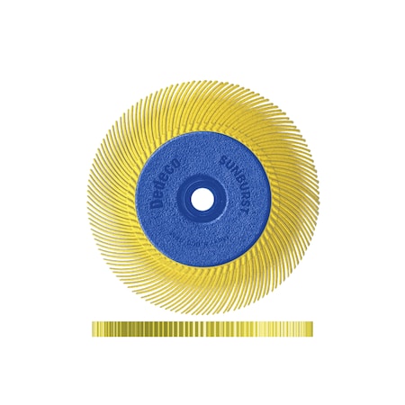 Dedeco Sunburst Radial Bristle Discs 6 in X 1/2 in Curved Tc Yellow 80 Grit A/O 1/Unit 1878